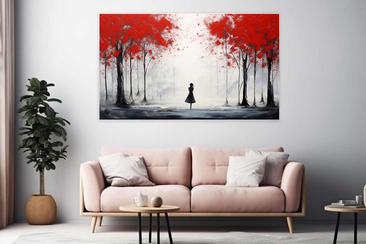 Red Tree Abstract Painting