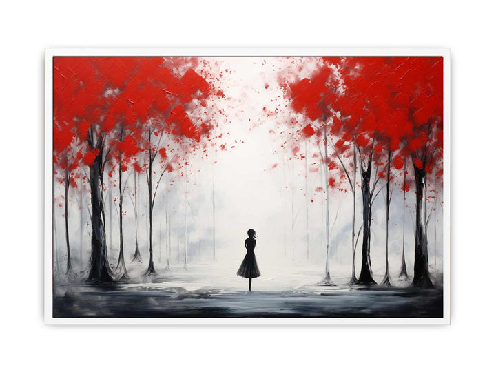 Red Tree Abstract Framed Print
