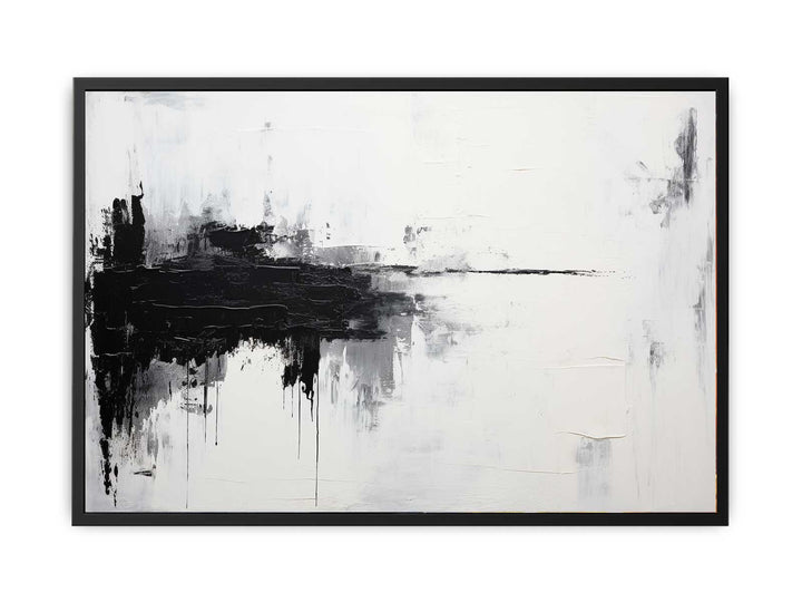 White Black Abstract  Canvas Print