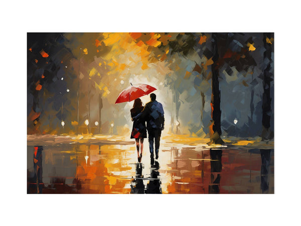 Couple Under Umbrella  Art
