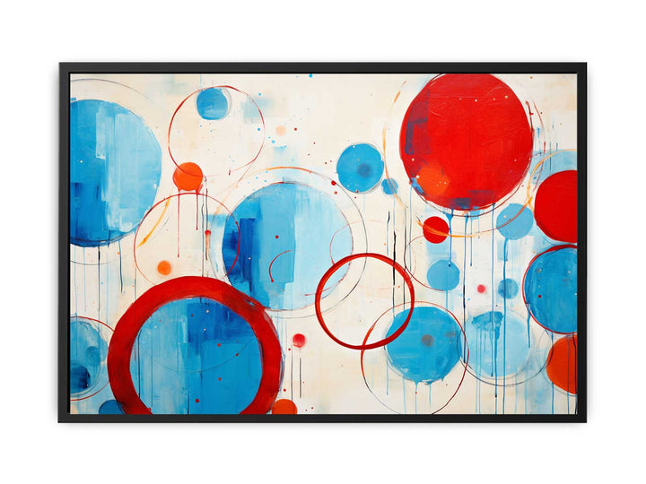 Blue Red Circle Abstract  Canvas Print