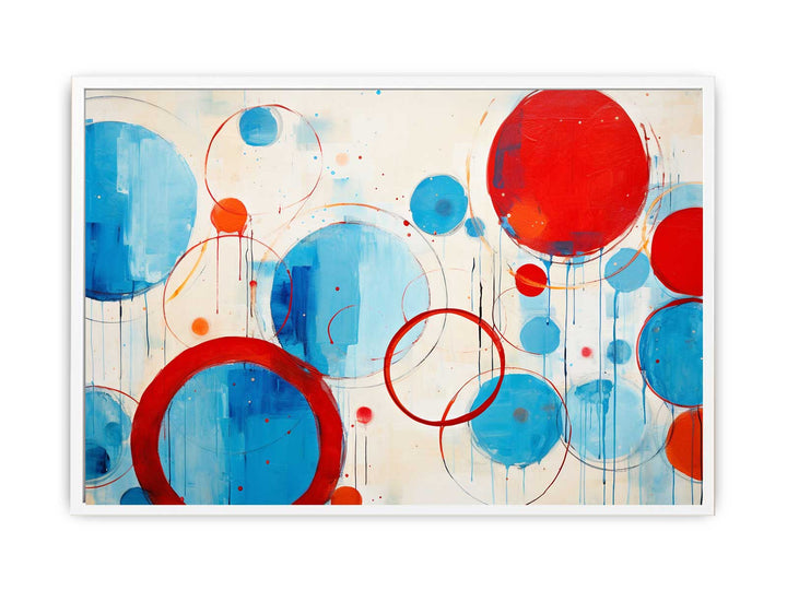 Blue Red Circle Abstract Framed Print