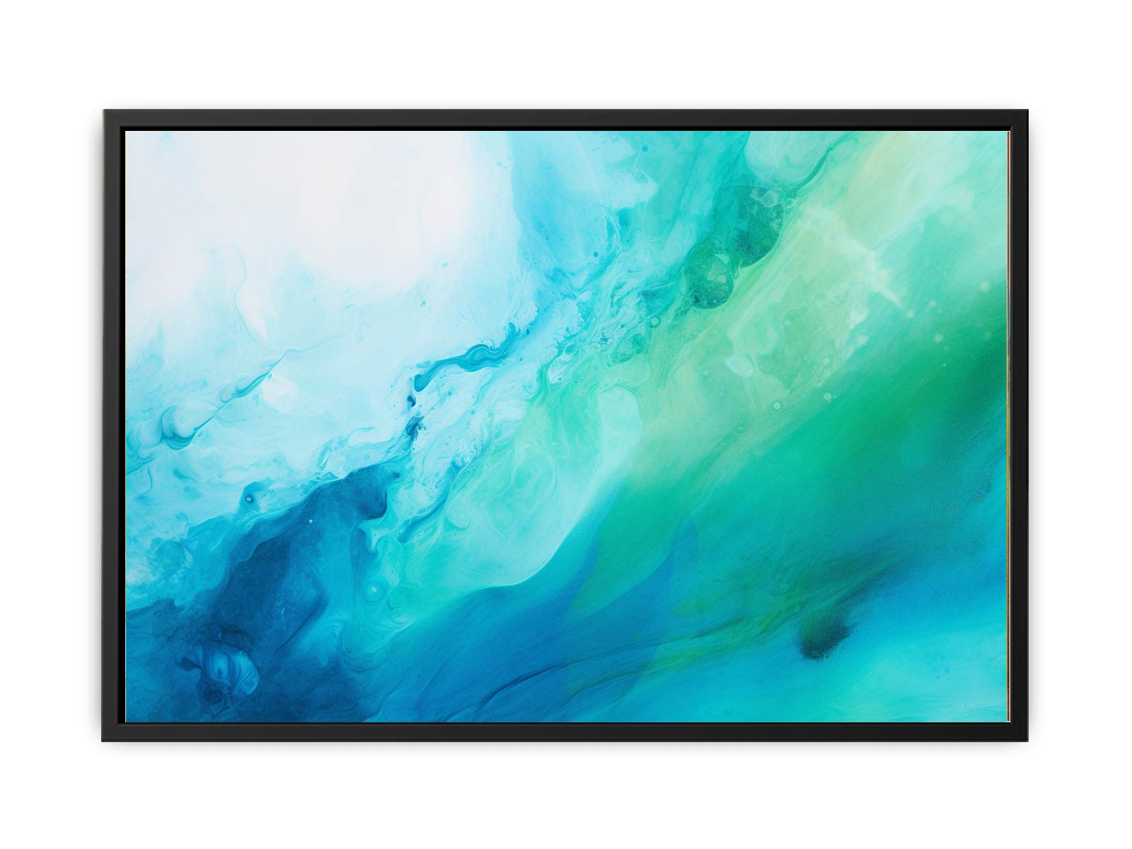 Abstract Knife Art Green Painting  Canvas Print