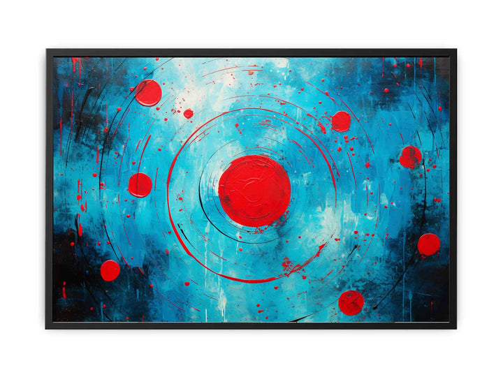 Red Black  Abstract  Circles  Canvas Print