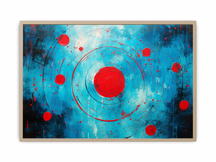 Red Black  Abstract  Circles  Art Print