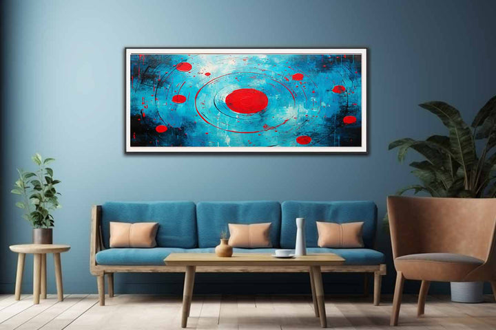Red Black  Abstract  Circles Painting