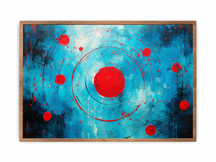 Red Black  Abstract  Circles Poster