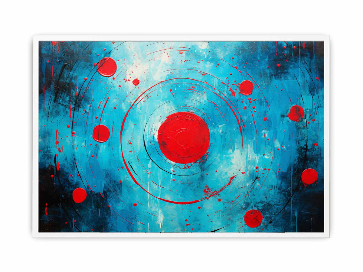 Red Black  Abstract  Circles Framed Print