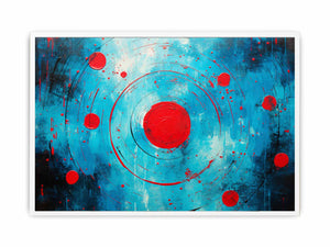 Red Black  Abstract  Circles Framed Print