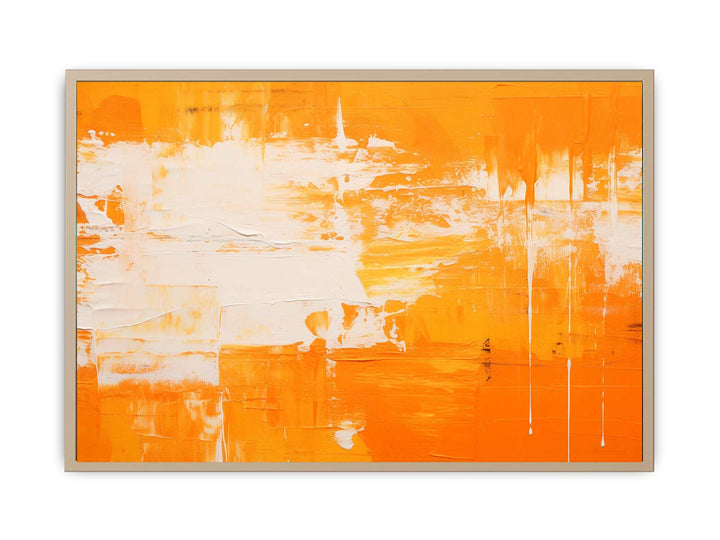 Orange White Abstract    Art Print