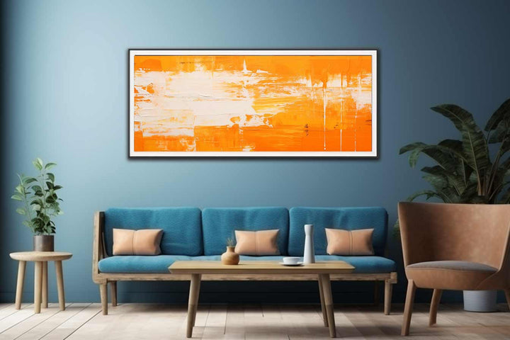 Orange White Abstract   Painting