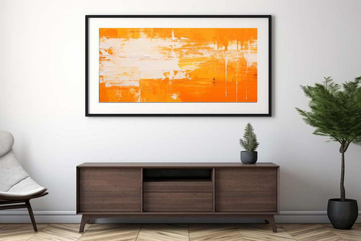 Orange White Abstract   Painting