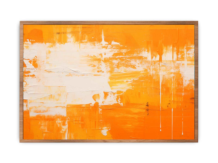 Orange White Abstract   Poster