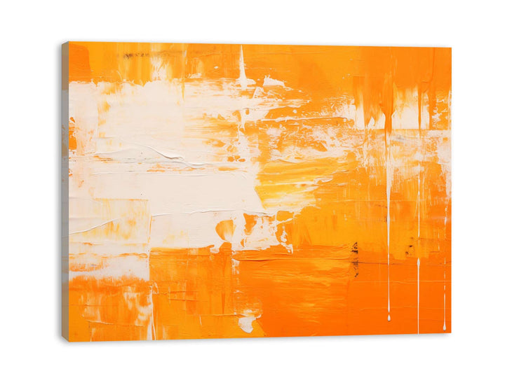 Orange White Abstract   Painting