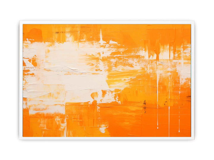 Orange White Abstract   Framed Print
