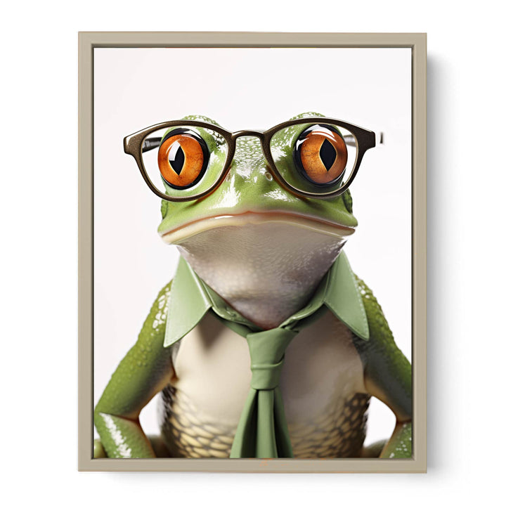 Frog with Galsses   Art Print