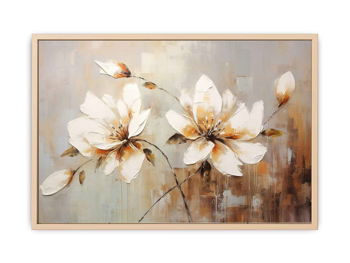 White Flowers  Streched canvas