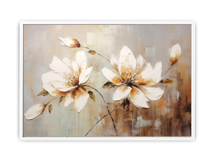 White Flowers Framed Print