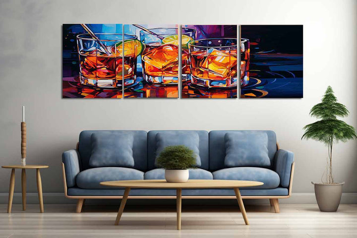 Glass Drink Modern Art Painting 
