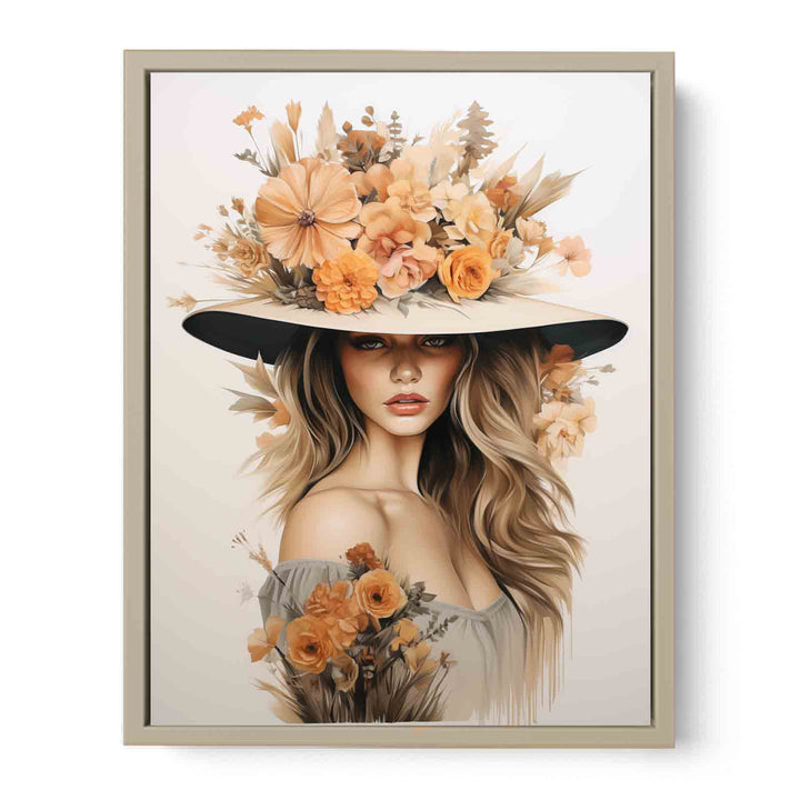Girl Flower Cap   Art Print
