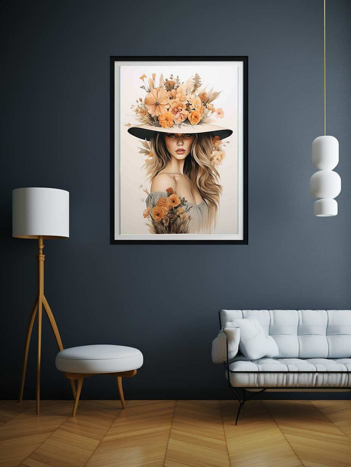 Girl Flower Cap  Painting