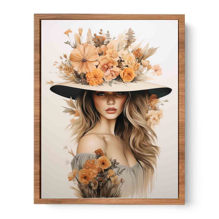 Girl Flower Cap  Poster