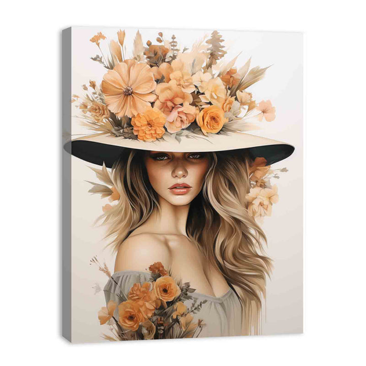 Girl Flower Cap  Painting