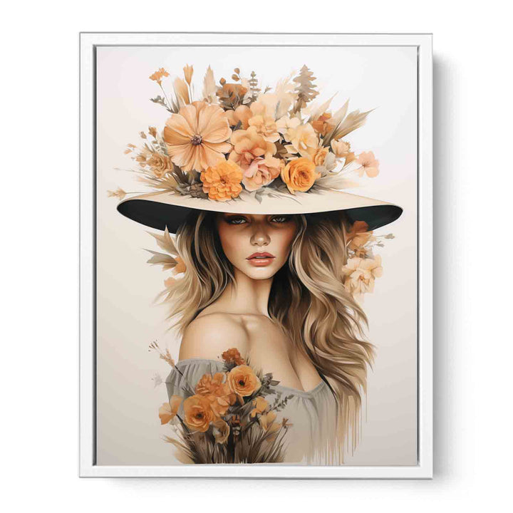 Girl Flower Cap  Framed Print