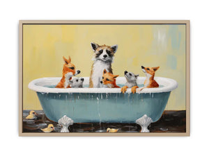 Animal Bathing  In Tub  Art Print