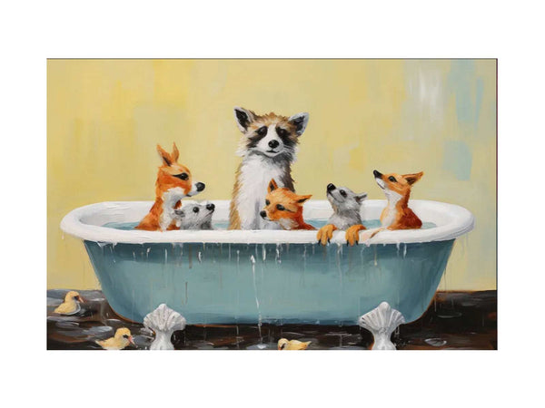 Animal Bathing  In Tub