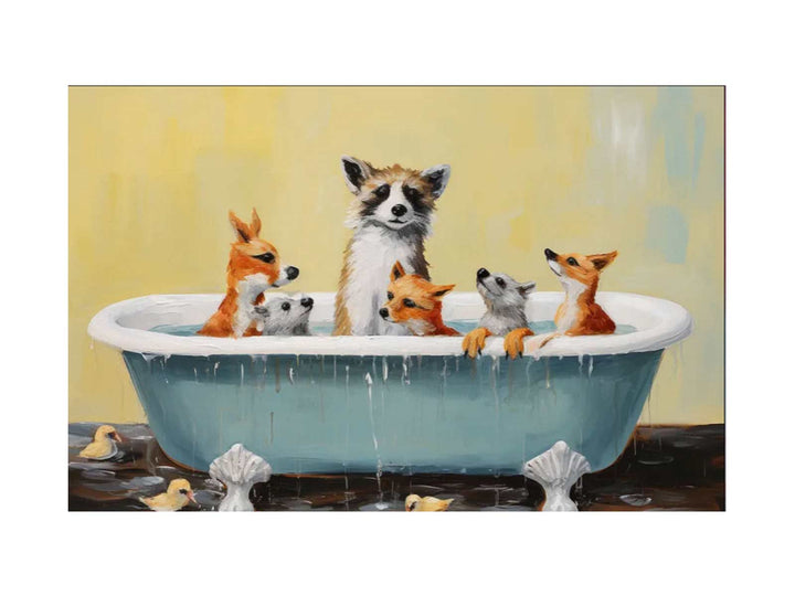 Animal Bathing  In Tub