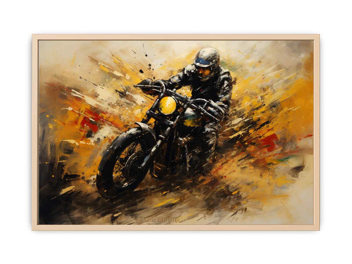 Motorcycle Modern Art Painting   Streched canvas