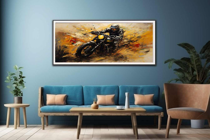 Motorcycle Modern Art Painting