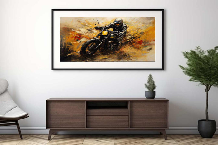 Motorcycle Modern Art Painting