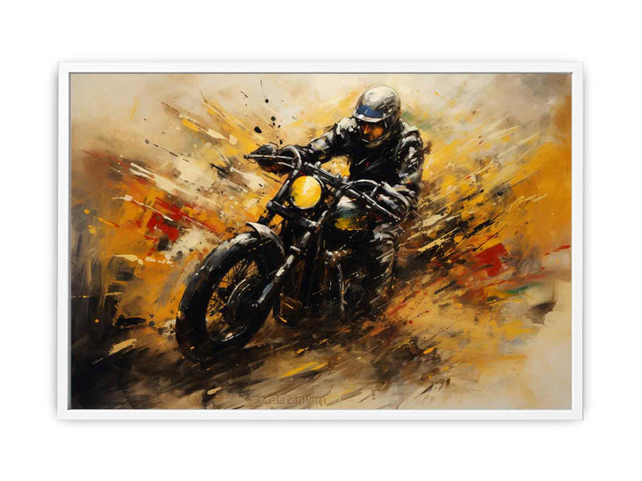 Motorcycle Modern Art Painting  Framed Print