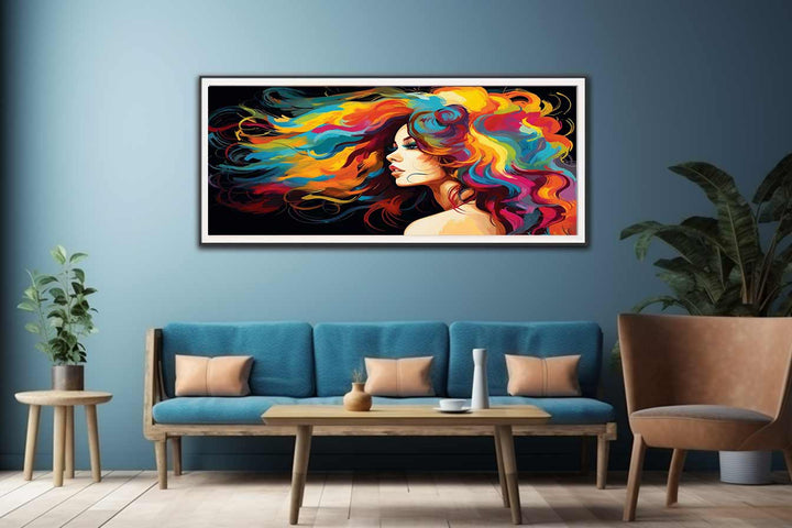 Girl Hair Modern Art Painting  