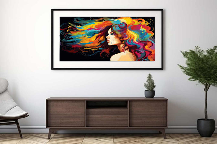 Girl Hair Modern Art Painting  