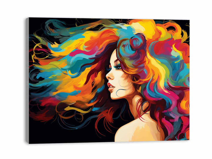 Girl Hair Modern Art Painting  