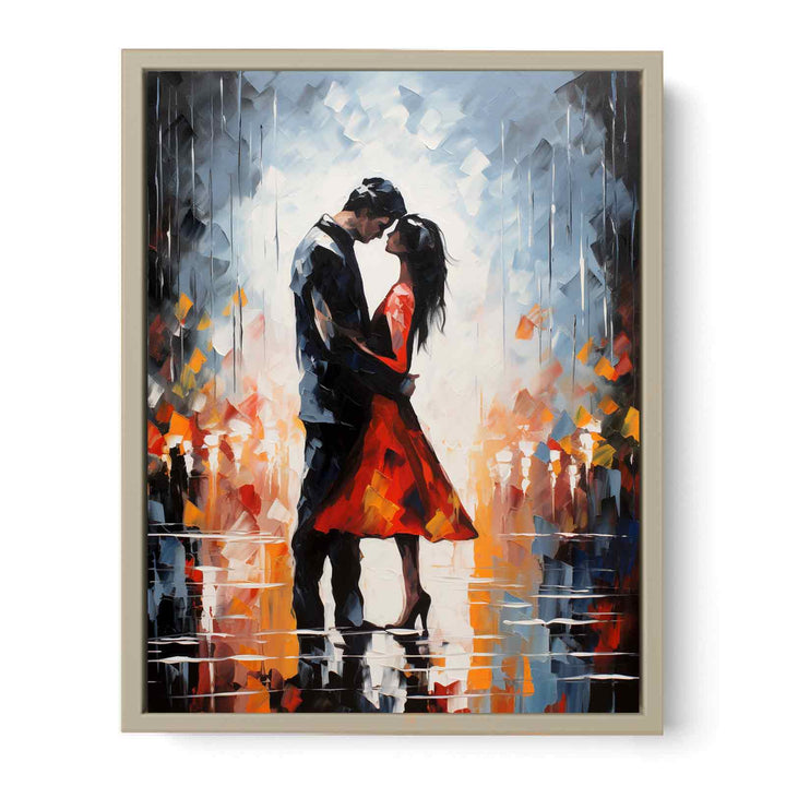 Couple Modern Art Painting  Framed Print