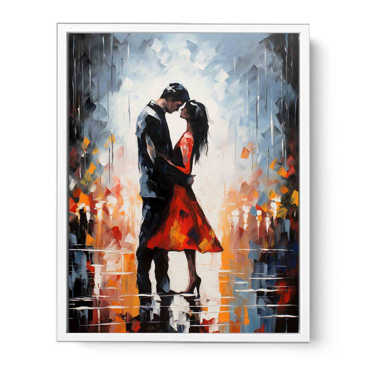 Couple Modern Art Painting  Framed Print