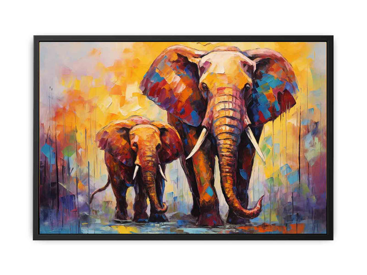 Elephant and Baby Elephant Painting  