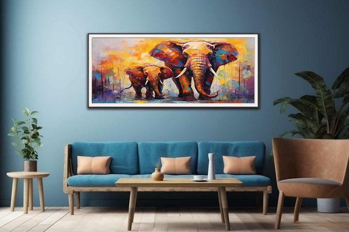 Elephant and Baby Elephant Painting  