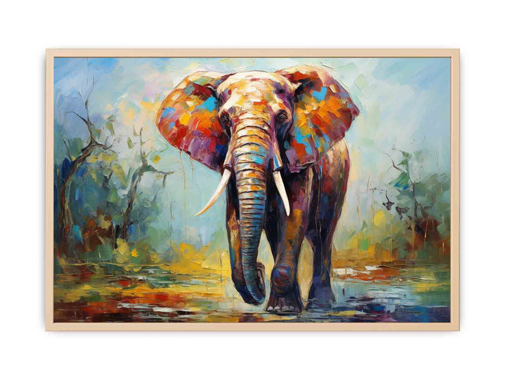 Modern art Elephant Teeth Painting   Streched canvas