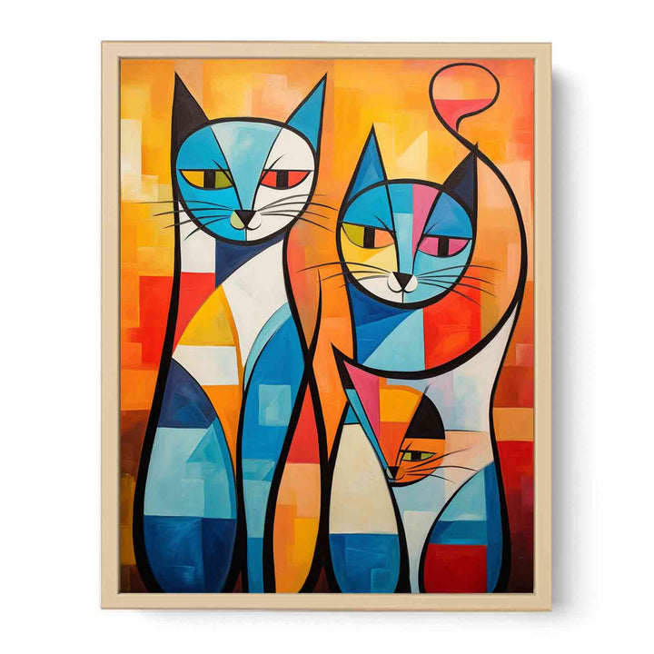 Cats Modern Art Painting   Poster