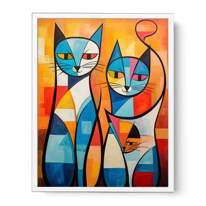Cats Modern Art Painting  Canvas Print