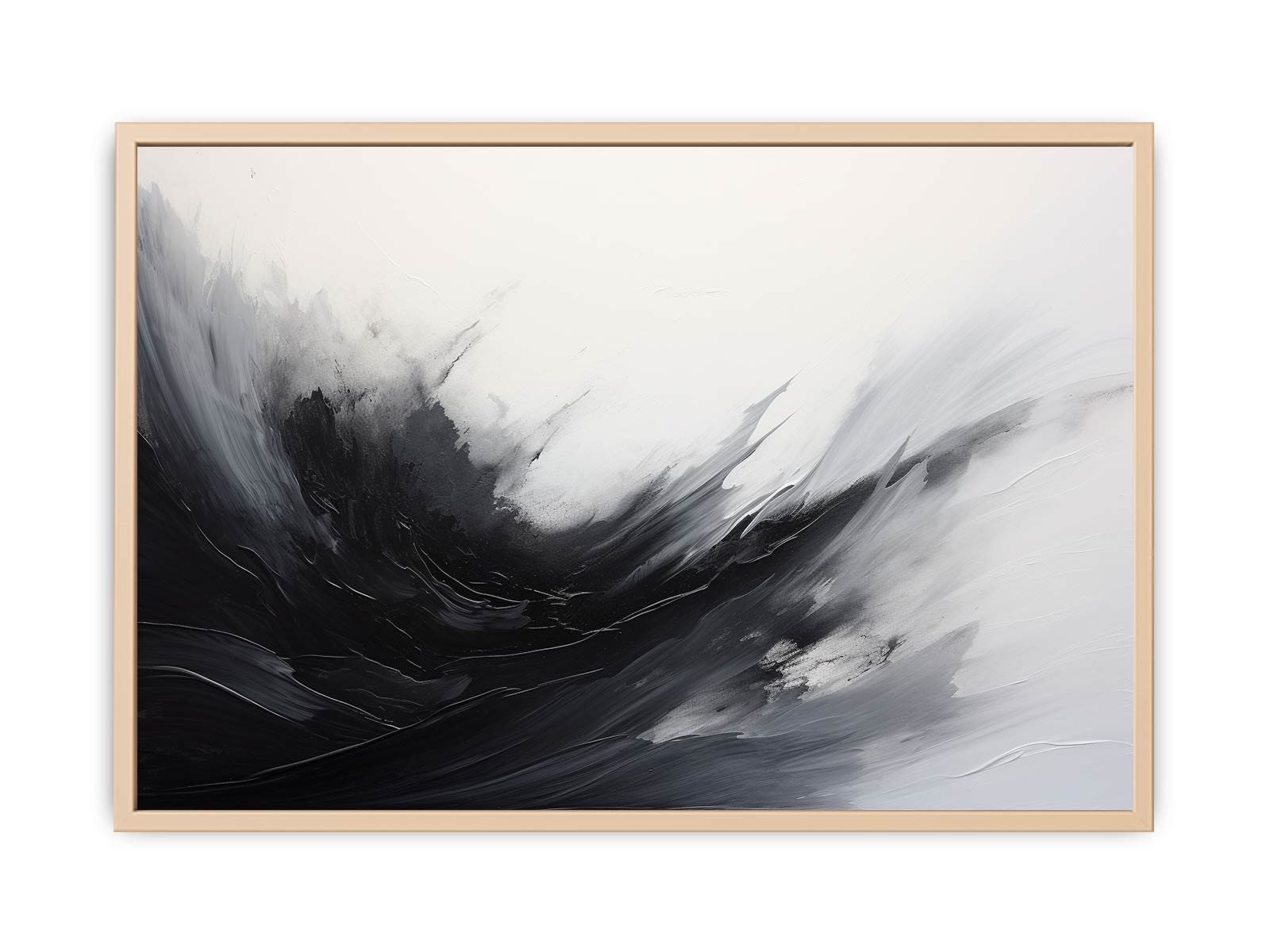 Abstract Black Grey  Painting  Streched canvas