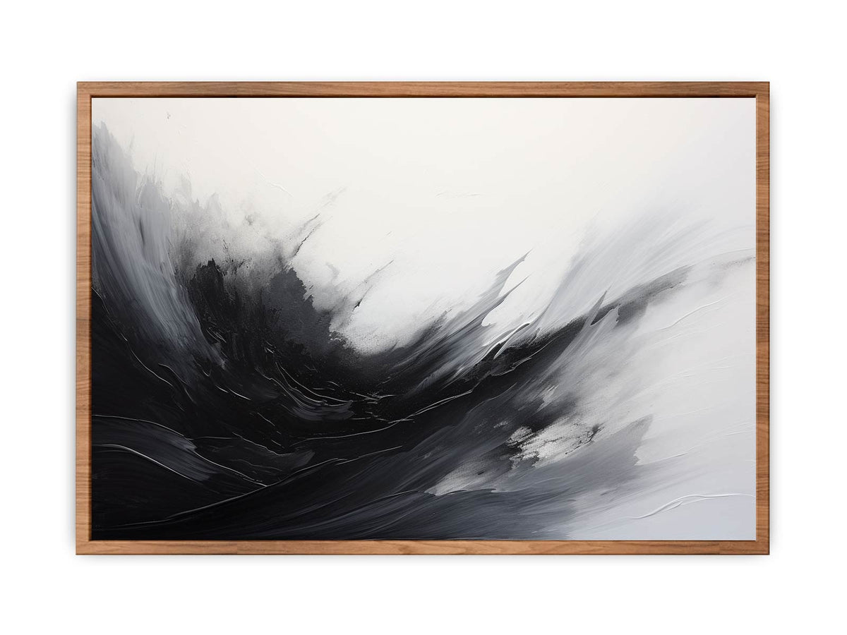 Abstract Black Grey  Painting Poster