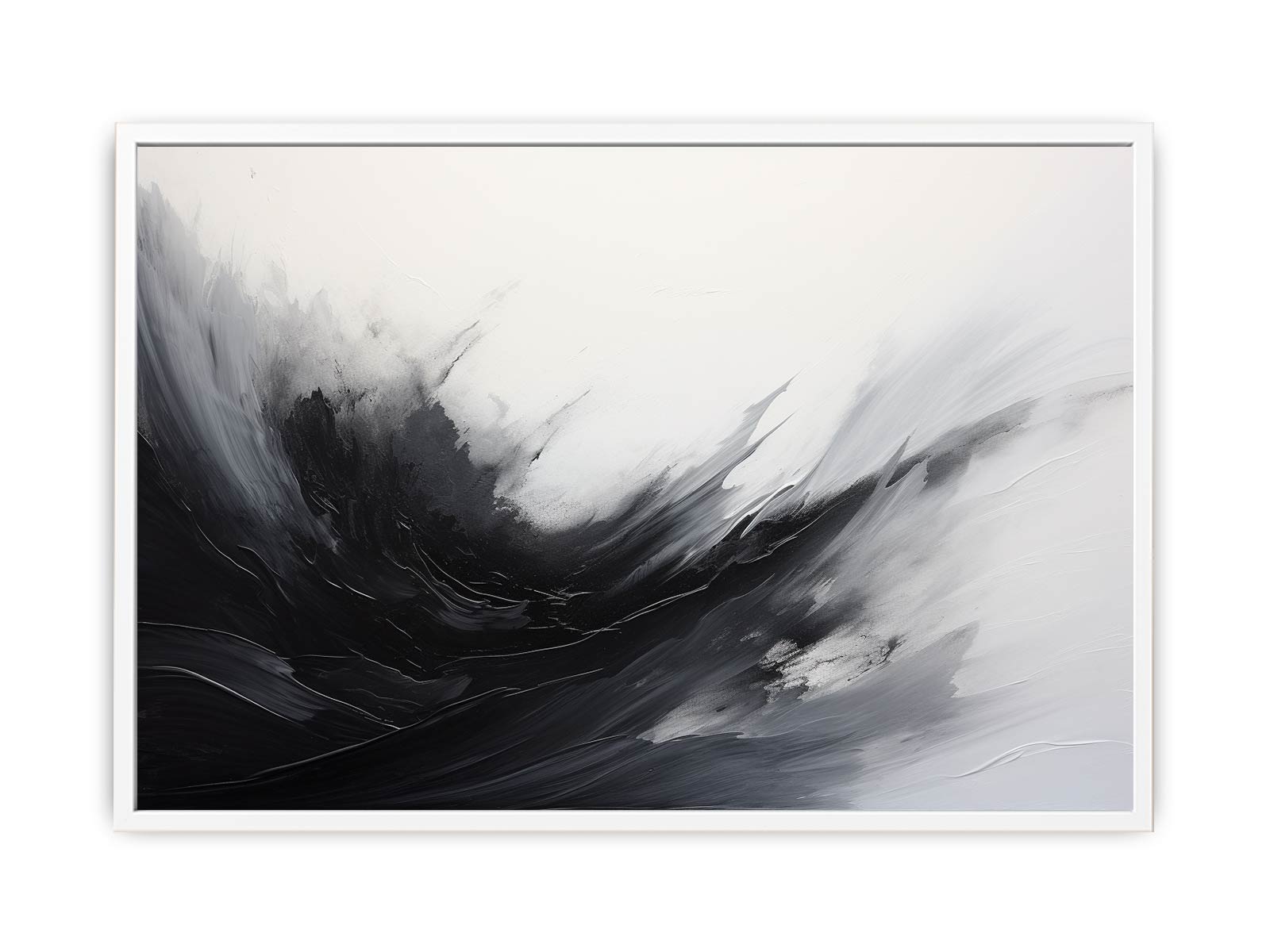 Abstract Black Grey  Painting Framed Print
