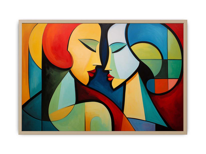 Two Women Modern Art Painting Framed Print