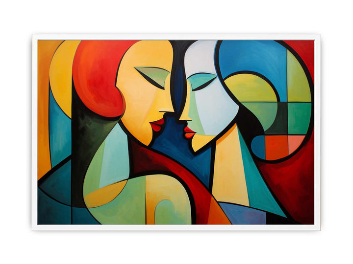 Two Women Modern Art Painting Canvas Print
